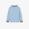 Jungen-Pullover aus Baumwolle und Wolle mit Rundhalsausschnitt Jungen-Pullover aus Baumwolle und Wolle mit Rundhalsausschnitt