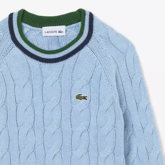 Jungen-Pullover aus Baumwolle und Wolle mit Rundhalsausschnitt Jungen-Pullover aus Baumwolle und Wolle mit Rundhalsausschnitt