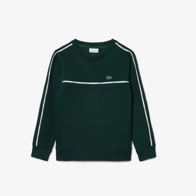 Jungen-Sweatshirt aus Fleece mit Logo-Streifen Jungen-Sweatshirt aus Fleece mit Logo-Streifen
