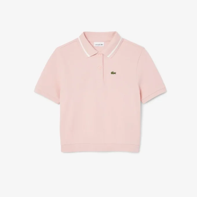 Kinder-Piqué-Poloshirt mit Falten am Rücken Kinder-Piqué-Poloshirt mit Falten am Rücken