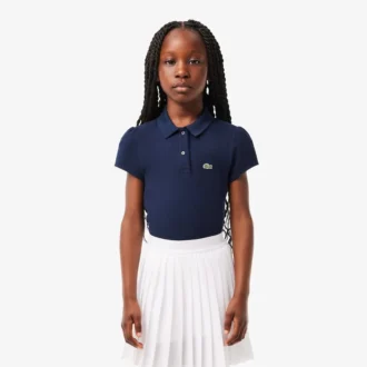 Kinder-Poloshirt mit gewelltem Kragen aus Mini-Piqué