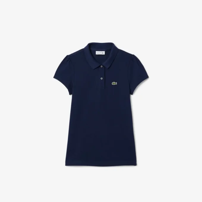 Kinder-Poloshirt mit gewelltem Kragen aus Mini-Piqué Kinder-Poloshirt mit gewelltem Kragen aus Mini-Piqué