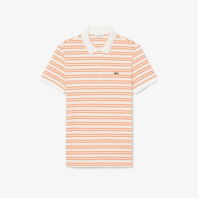 Klassisch geschnittenes gestreiftes Petit Piqué-Poloshirt