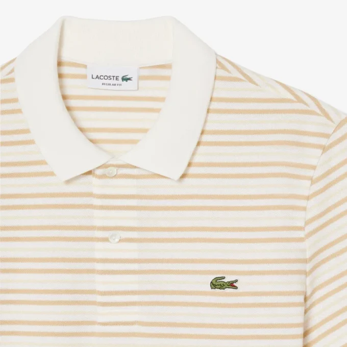 Klassisch geschnittenes gestreiftes Petit Piqué-Poloshirt