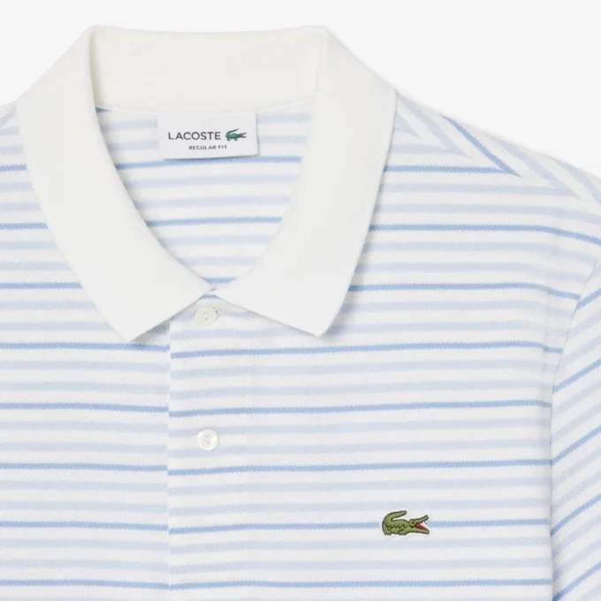 Klassisch geschnittenes gestreiftes Petit Piqué-Poloshirt