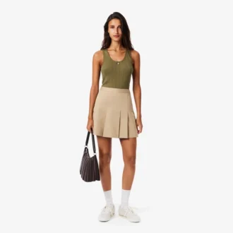 Kurzer Plisseerock aus Stretch-Baumwolle für Damen Kurzer Plisseerock aus Stretch-Baumwolle für Damen