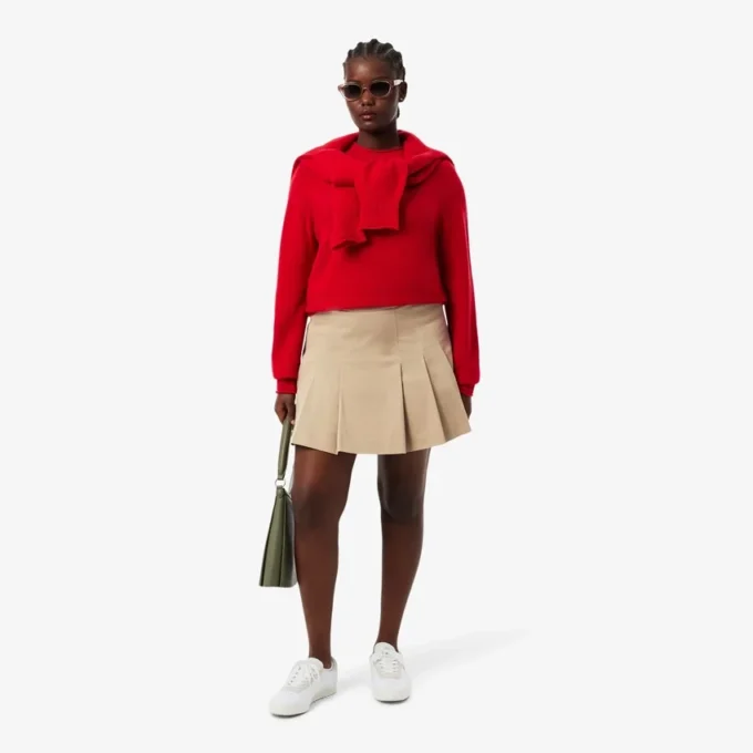 Kurzer Plisseerock aus Stretch-Baumwolle für Damen Kurzer Plisseerock aus Stretch-Baumwolle für Damen
