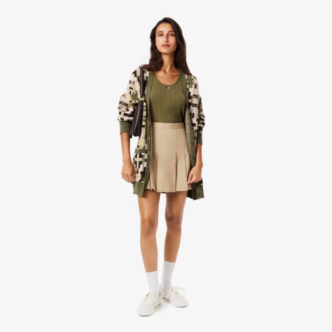 Kurzer Plisseerock aus Stretch-Baumwolle für Damen Kurzer Plisseerock aus Stretch-Baumwolle für Damen