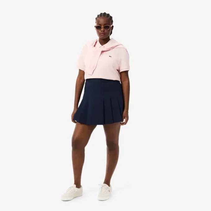 Kurzer Plisseerock aus Stretch-Baumwolle für Damen Kurzer Plisseerock aus Stretch-Baumwolle für Damen