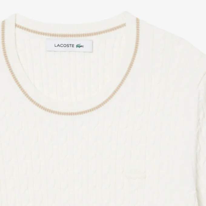 Kurzärmeliger Pullover mit Zopfmuster
