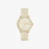 Lacoste.12.12 Go 3-Zeiger-Uhr aus Silikon in Champagner