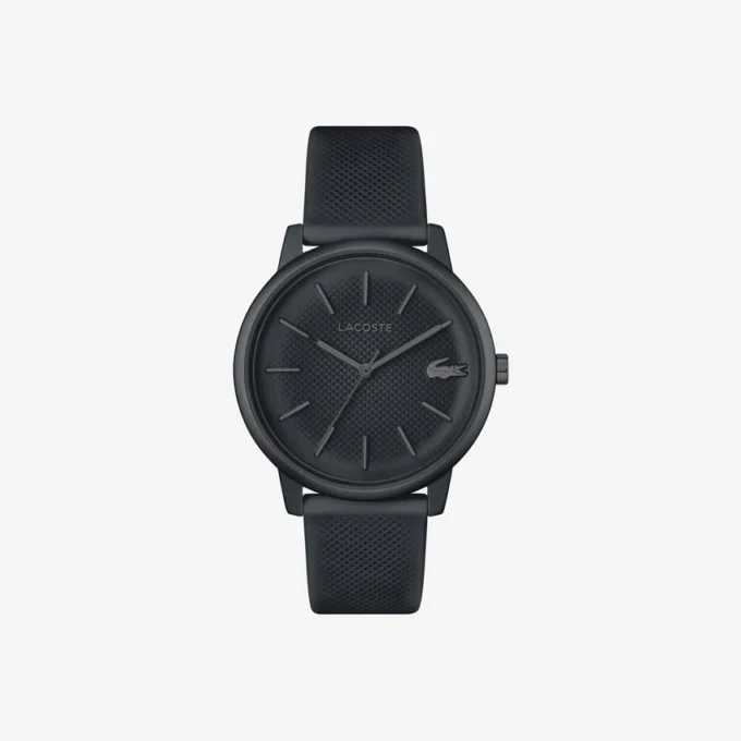 Lacoste.12.12 Move 3-Zeiger-Uhr, schwarzes Silikon Lacoste.12.12 Move 3-Zeiger-Uhr, schwarzes Silikon