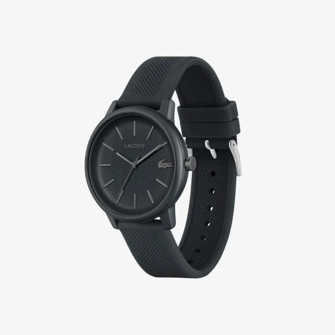 Lacoste.12.12 Move 3-Zeiger-Uhr, schwarzes Silikon Lacoste.12.12 Move 3-Zeiger-Uhr, schwarzes Silikon