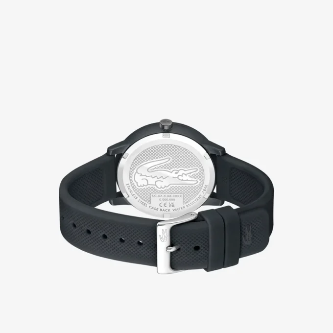 Lacoste.12.12 Move 3-Zeiger-Uhr, schwarzes Silikon Lacoste.12.12 Move 3-Zeiger-Uhr, schwarzes Silikon