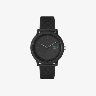 Lacoste.12.12 Uhr mit schwarzem Silikonarmband
