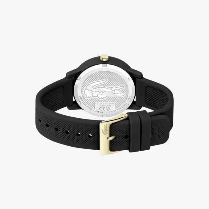 Lacoste.12.12 Uhr mit schwarzem Silikonarmband Lacoste.12.12 Uhr mit schwarzem Silikonarmband