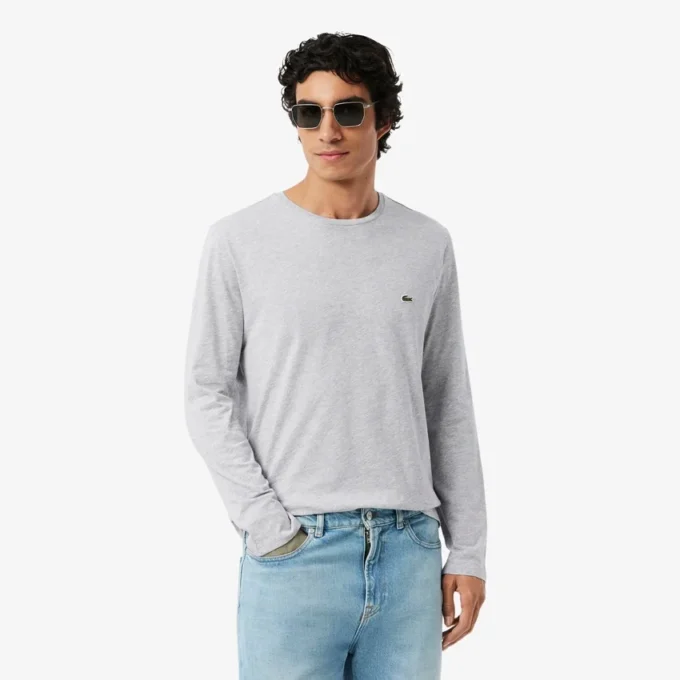 Langarm-T-Shirt aus Pima-Baumwolle für Herren Langarm-T-Shirt aus Pima-Baumwolle für Herren