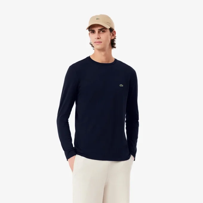 Langarm-T-Shirt aus Pima-Baumwolle für Herren Langarm-T-Shirt aus Pima-Baumwolle für Herren