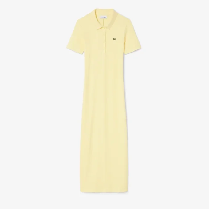 Langes Poloshirt aus gerippter Baumwolle für Damen Langes Poloshirt aus gerippter Baumwolle für Damen