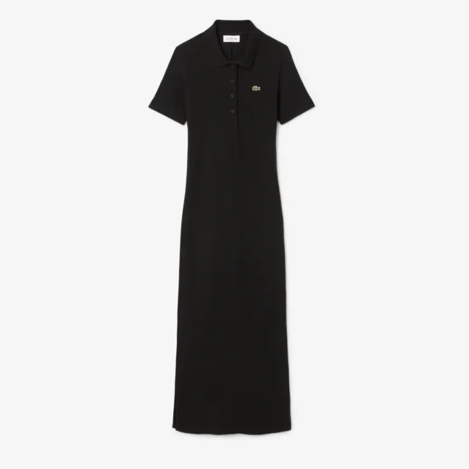 Langes Poloshirt aus gerippter Baumwolle für Damen Langes Poloshirt aus gerippter Baumwolle für Damen