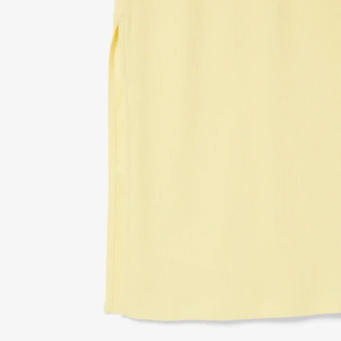 Langes Poloshirt aus gerippter Baumwolle für Damen Langes Poloshirt aus gerippter Baumwolle für Damen