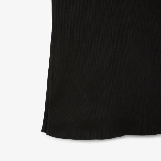 Langes Poloshirt aus gerippter Baumwolle für Damen Langes Poloshirt aus gerippter Baumwolle für Damen