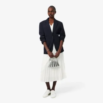 Langes, ärmelloses Plisseekleid