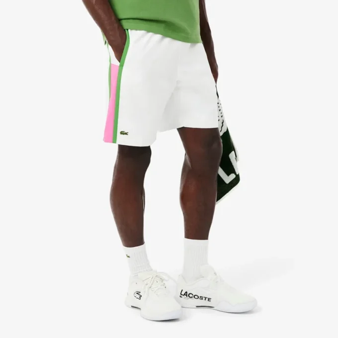 Leichte Tennis-Shorts für Herren mit Colorblock-Streifen Leichte Tennis-Shorts für Herren mit Colorblock-Streifen