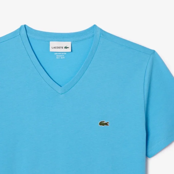 Leichtes Herren-T-Shirt aus Pima-Baumwolle mit V-Ausschnitt Leichtes Herren-T-Shirt aus Pima-Baumwolle mit V-Ausschnitt