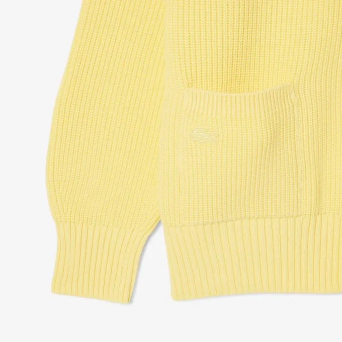 Locker sitzender Strickcardigan aus gerippter Baumwolle