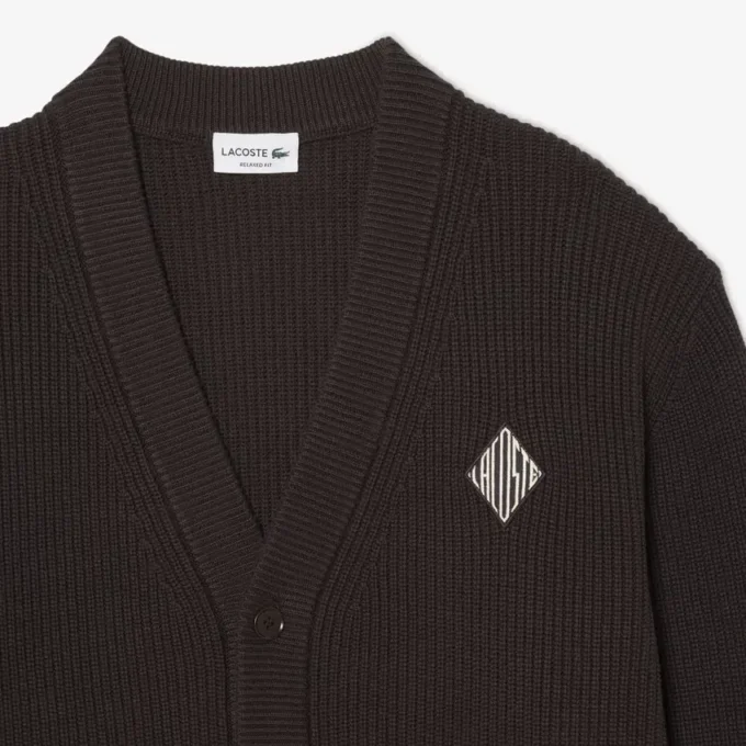Locker sitzender Strickcardigan aus gerippter Baumwolle Locker sitzender Strickcardigan aus gerippter Baumwolle