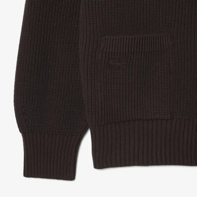 Locker sitzender Strickcardigan aus gerippter Baumwolle Locker sitzender Strickcardigan aus gerippter Baumwolle