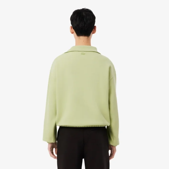 Locker sitzendes Sweatshirt mit Reißverschluss und Piqué-Stoff Locker sitzendes Sweatshirt mit Reißverschluss und Piqué-Stoff