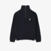Locker sitzendes Sweatshirt mit Reißverschluss und Piqué-Stoff Locker sitzendes Sweatshirt mit Reißverschluss und Piqué-Stoff