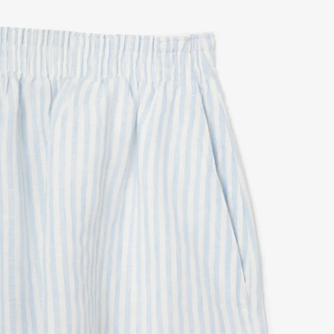 Lässige gestreifte Leinen-Shorts für Damen Lässige gestreifte Leinen-Shorts für Damen