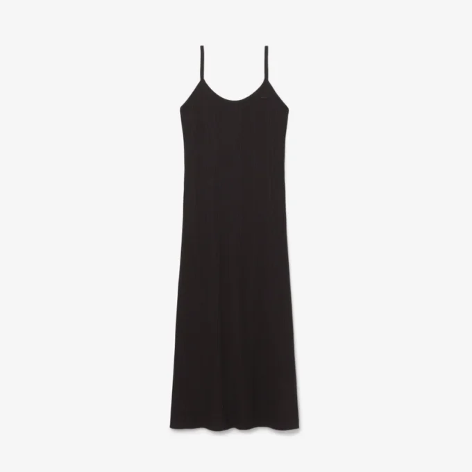 Maxikleid aus geripptem Baumwollstoff mit Trägern