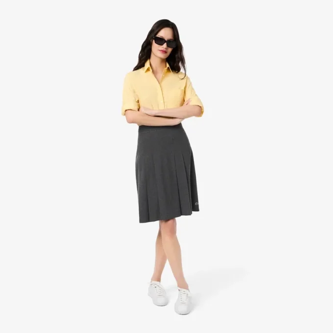 Midi-Rock aus plissiertem Flanell für Damen Midi-Rock aus plissiertem Flanell für Damen