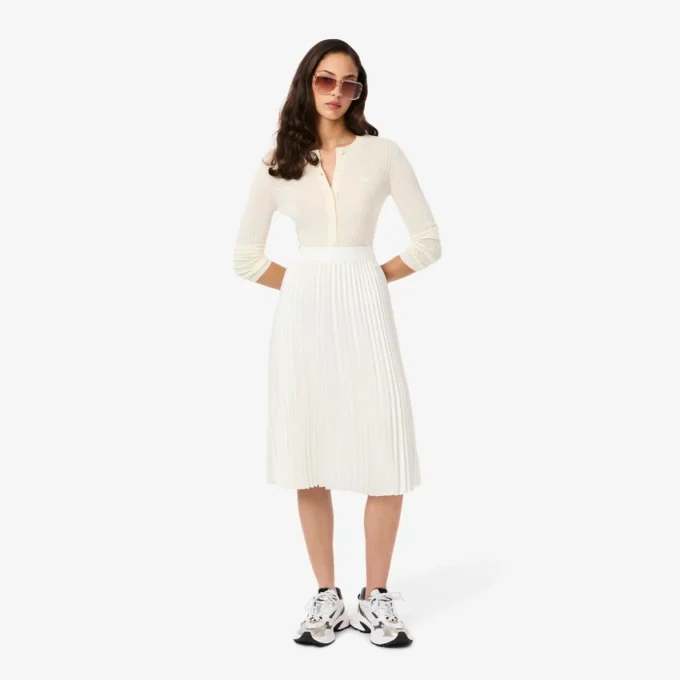 Midi-Rock aus plissiertem Satin für Damen Midi-Rock aus plissiertem Satin für Damen