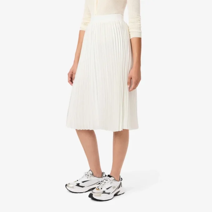 Midi-Rock aus plissiertem Satin für Damen Midi-Rock aus plissiertem Satin für Damen