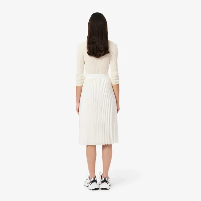 Midi-Rock aus plissiertem Satin für Damen Midi-Rock aus plissiertem Satin für Damen