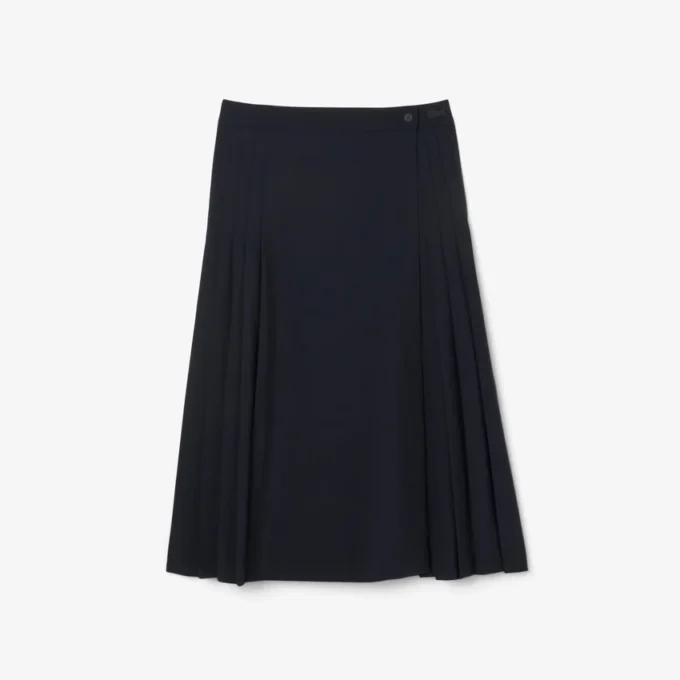 Midi-Wickelrock aus plissierter Wolle für Damen Midi-Wickelrock aus plissierter Wolle für Damen