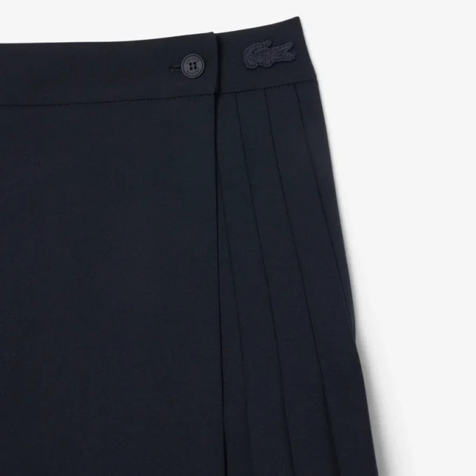 Midi-Wickelrock aus plissierter Wolle für Damen Midi-Wickelrock aus plissierter Wolle für Damen