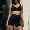 Mikrofaser-Radsportshorts mit hoher Taille Mikrofaser-Radsportshorts mit hoher Taille