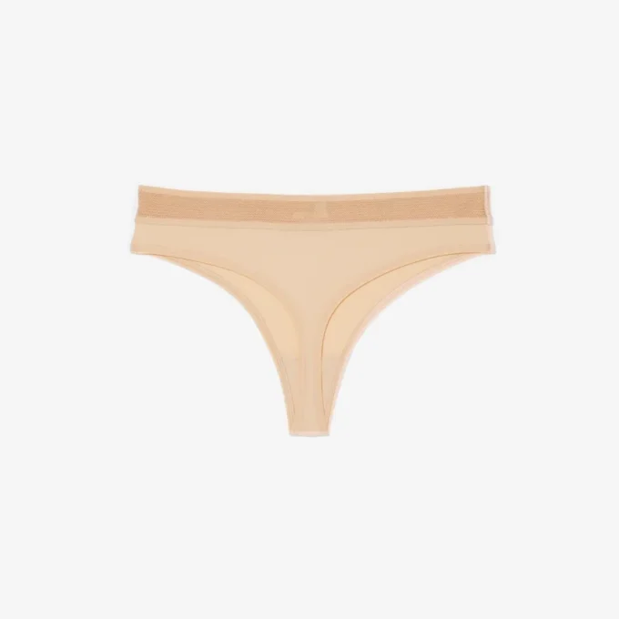 Mikrofaser-String mit Logo an der Taille Mikrofaser-String mit Logo an der Taille