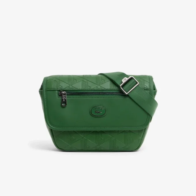 Mini-Messenger-Tasche aus Leder mit Monogramm