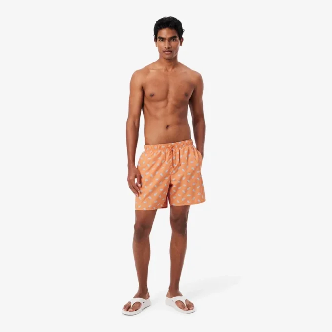 Mittellange Retroshorts mit Krokodil-Print Mittellange Retroshorts mit Krokodil-Print