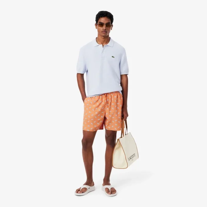 Mittellange Retroshorts mit Krokodil-Print Mittellange Retroshorts mit Krokodil-Print