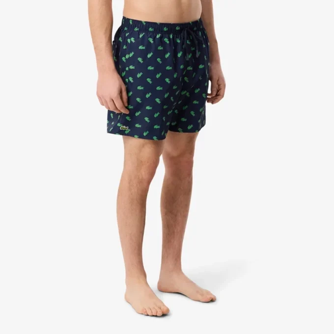 Mittellange Retroshorts mit Krokodil-Print