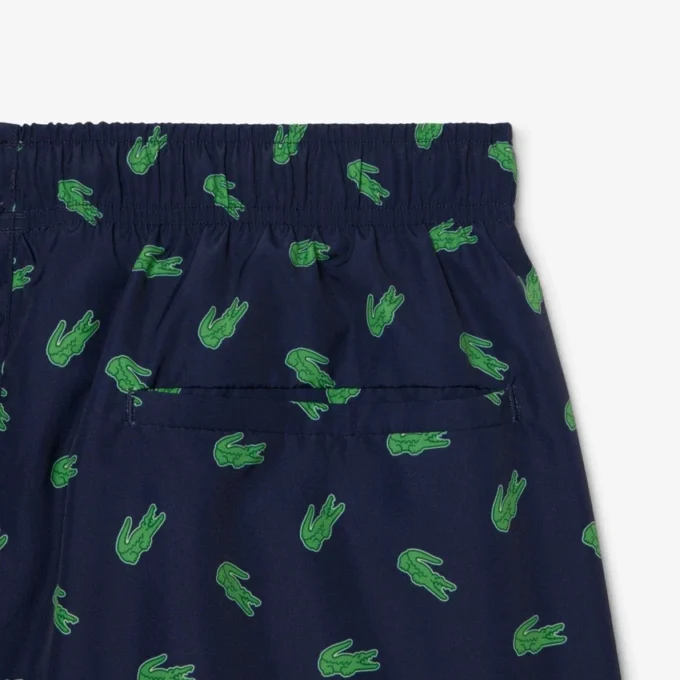 Mittellange Retroshorts mit Krokodil-Print