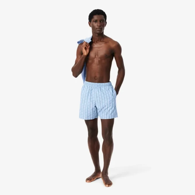 Mittellange Retroshorts mit Monogramm-Print Mittellange Retroshorts mit Monogramm-Print